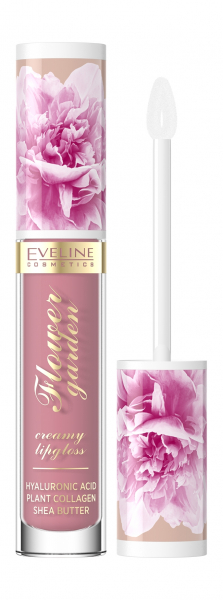 Eveline Flower Garden Creamy Lipgloss Кремовый блеск для губ с гиалуроновой кислотой и маслом ши | 01